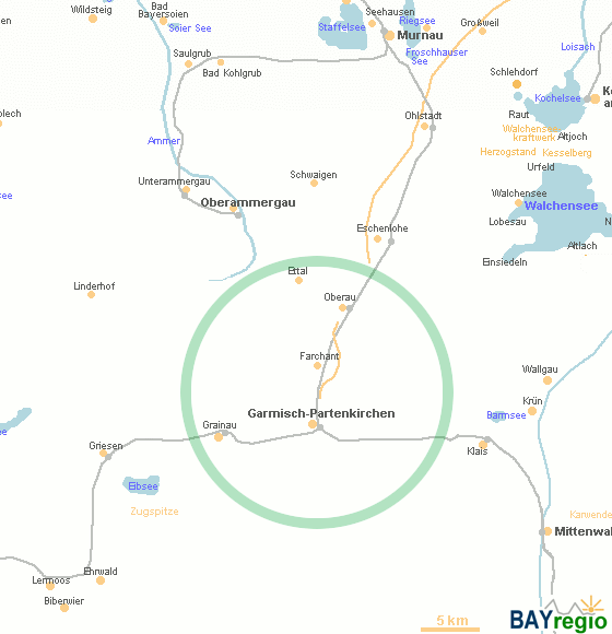 >Carta geografica di Garmisch-Partenkirchen